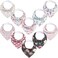 KeaBabies 10pk Organic Baby Bandana Bibs for Drooling and Teething Tea Party