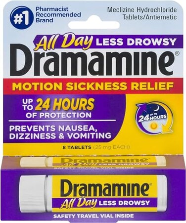 Dramamine Less Drwsy Tab Size 8 Ct Dramamine Less Drwsy Tab New 8