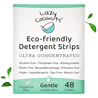 LAZY COCONUTS Laundry Detergent Sheets Sulfatefree Gentle For Sensitive Skin Baby Hand Wash Eco Friendly Natural Hypoallergenic Sulfate Free Fragrance Free Unscented Laundry Soap