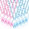 Coume 36 Pcs Shower Party Pacifiers Necklace Acrylic Pacifiers Charm Necklace for Shower Party Decorations Gender Reveal Table ScatterBlue Pink