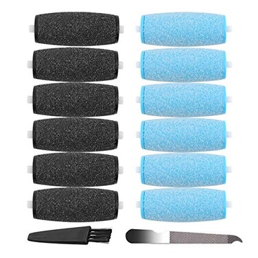 GOMINYUF 12 Pack Replacement Rollers for Amope Pedi Refills Electronic Perfect Foot File6 Extra Coarse 6 Regular Coarse