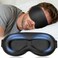 FACEMOON Weighted Blackout Sleep Mask for Men 3D Contoured Zero Eye Pressure LashFriendly Deep Eye Cups Adjustable Slide Buckle Strap Office Nap Business Travel Essential Relaxation Gift for HimBlack