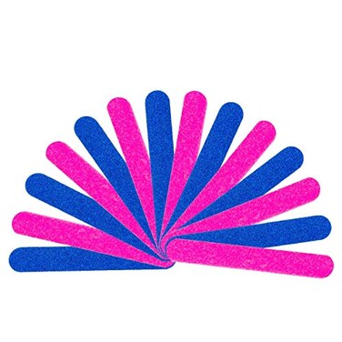 Winstonia 100 Pcs Mini Nail Files Bundle Double Sided Buffer Disposable Hygiene Manicure Pedicure Tool 100pcs Pink
