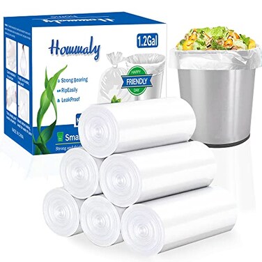 Hommaly 12 gallon trash can linersSmall clear Garbage Bags 300Extra Strong 12 Gal Trash BagFit 456 liters trash Bin Liners for Home Office Kitchen