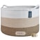 COMSE Extra Large Blanket Basket Woven Laundry Basket 217x 138 Nursery Hamper Cotton Rope Laundry Hamper Living Room for Storage Toys Clothes TowelsWhite Gradient Brown