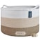 COMSE Extra Large Blanket Basket Woven Laundry Basket 217x 138 Nursery Hamper Cotton Rope Laundry Hamper Living Room for Storage Toys Clothes TowelsWhite Gradient Brown