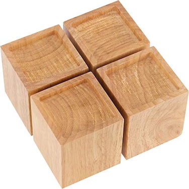 ZEONHAK 4 Pack 3 Inches Wood Bed Risers Natural Wood Furniture Lifters Heavy Duty Bed Risers for Sofa Bed Chair Table Desk Furniture