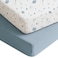 Konssy Muslin Crib Sheets for Boys Soft Cotton Neutral Baby Sheets for Standard Crib Mattress 2 Pack 52x28 StarBlue