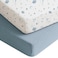 Konssy Muslin Crib Sheets for Boys Soft Cotton Neutral Baby Sheets for Standard Crib Mattress 2 Pack 52x28 StarBlue