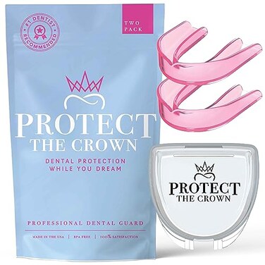 CUSTMBITE Protect The Crown Night Guard for Teeth Grinding Clenching 2Pack Pink