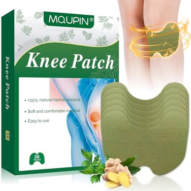 MQUPIN 36PCS Knee Patches Wormwood Ginger Extract Sticker Heat Patches 8 Hours Warming Herbal Patches for Knee Back Neck Shoulder