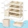 Fixwal Toy Storage Organizer with Fabric Drawers and Bookshelf 3 Shelves Kids Bookshelf for Nursery with Storage Toy Bins for Playroom Living Room