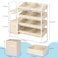 Fixwal Toy Storage Organizer with Fabric Drawers and Bookshelf 3 Shelves Kids Bookshelf for Nursery with Storage Toy Bins for Playroom Living Room