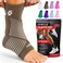 رباط كاحل SS SLEEVE Sleeve Stars للنساء والرجال، رباط ضاغط للكاحل لتخفيف آلام الالتواء والتهاب اللفافة الأخمصية، سهل التعديل مع حزام قابل للإزالة، لون بني موكا، مقاس واحد M1012