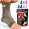 رباط كاحل SS SLEEVE Sleeve Stars للنساء والرجال، رباط ضاغط للكاحل لتخفيف آلام الالتواء والتهاب اللفافة الأخمصية، سهل التعديل مع حزام قابل للإزالة، لون بني موكا، مقاس واحد M1012