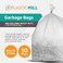 PlasticMill Heavy Duty Trash Bags Clear Garbage Bags Plastic Trash Bags for Large Rolling Trash Bins Tall Trash Bags 100Gallon Large Kitchen Trash Bags 13 Mil 67x79 10Count