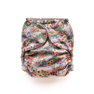 Esembly Cloth Diaper Cover Reusable Swim Diaper Waterproof Breathable Adjustable Outer Layer Over Absorbent Inner for Blowout Protection Botanic Garden Size 2 1835lbs