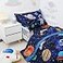 SWESEN Toddler Bedding Set for Boys Blue Space Toddler Boy Bedding Set Soft Lightweight 4 Piece Toddler Comforter Sets Include Comforter Flat Sheet Fitted Sheet Pillowcase