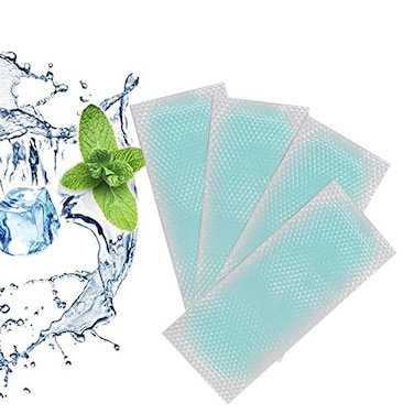 Dogxiong 60 Sheets Fever Cooling Gel Patches Cooling Forehead Strips Cooling Gel Sheet for Relieve Headache Toothache Pain Drowsiness Fatigue Refreshing Sunstroke Blue