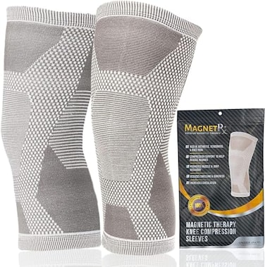 MagnetRX Magnetic Knee Sleeve 2Pack Effective Compression Knee Brace with Magnets for Knee Comfort Recovery Magnetic Knee Brace Support Medium