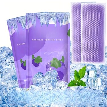 FANBODTA Cooling Gel Patches 20 Pack 8 Hour Ice Cold Relief for Forehead Neck Body Grape Mint Scented Instant Temperature Drop for Sunburn Workouts Hypoallergenic NonIrritating Portable