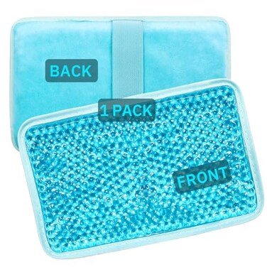 ZN&Atilde;&ndash;CUET&Atilde;&ndash;D Gel Beads Ice Pack Ice Bag with Strap1 Pack Reusable Hot Cold Pack Compress for Knee Shoulder Foot Back Ankle Neck Hip Elbow Wisdom Tooth776x493Blue