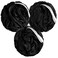 MainBasics Shower Loofah Sponge Pouf Set of 3 Triple Black