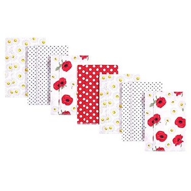 Hudson Baby Unisex Baby Cotton Flannel Burp Cloths Poppy Daisy One Size