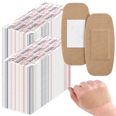 Sinmoe 400 Pcs Large Bandages Bulk Big Flexible Adhesive Wound Care Fabric Bandages for Care and Protect Wounds 2 x 4 Inch