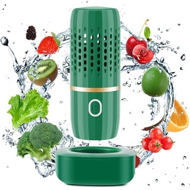 Cudinham Fruit and Vegetable Purifier Cleaner Washing Machine Capsule Shape Disinfection OHion Purification Technology for Cleaning Veggie Grains Rice Meat Seafood Green