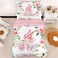 CARUILI 4 Piece Toddler Bedding Set for Girls Butterfly Toddler Comforter Set Ultra Soft Toddler Bed Set Includes Comforter Flat Sheet Fitted Sheet Pillowcase Pink Floral Butterfly Pattern