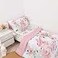 CARUILI 4 Piece Toddler Bedding Set for Girls Butterfly Toddler Comforter Set Ultra Soft Toddler Bed Set Includes Comforter Flat Sheet Fitted Sheet Pillowcase Pink Floral Butterfly Pattern