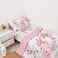 CARUILI 4 Piece Toddler Bedding Set for Girls Butterfly Toddler Comforter Set Ultra Soft Toddler Bed Set Includes Comforter Flat Sheet Fitted Sheet Pillowcase Pink Floral Butterfly Pattern