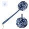 VANZAVANZU Loofah Sponge Set Loofah Exfoliating Body Scrubber AntiSlip Plastic 17 Handle Loofah on a Stick with Fluffy Shower Sponge PE Soft Mesh Shower LoofahsBlue with White Edge
