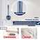 VANZAVANZU Loofah Sponge Set Loofah Exfoliating Body Scrubber AntiSlip Plastic 17 Handle Loofah on a Stick with Fluffy Shower Sponge PE Soft Mesh Shower LoofahsBlue with White Edge