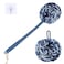 VANZAVANZU Loofah Sponge Set Loofah Exfoliating Body Scrubber AntiSlip Plastic 17 Handle Loofah on a Stick with Fluffy Shower Sponge PE Soft Mesh Shower LoofahsBlue with White Edge