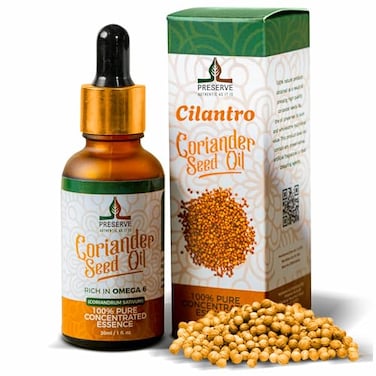 PRESERVE Pure Coriander Seed Oil Cilantro 100 Pure Natural ColdPressed Essence Oil Vegan PlantBased Omega6 Fatty Acids Glass Bottle 30ml 1oz