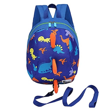 DB Dinosaur Toddler Mini Backpack with Leash Children Kids Baby Harness Bookbag Deep Blue