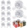 Poen 12 Pcs Large Pull Bows for Gift Wrapping 8 Silver Ribbon Pull Bows Gift Bow for Presents Wedding Baskets Wrapping Boxes Wine Bottles Flower Holiday Decorations