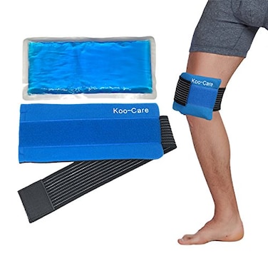 Koo-Care KooCare Flexible Gel Ice Pack Wrap with Elastic Strap for Hot Cold Therapy Great for Migraine Relief Sprains Muscle Pain Bruises Injuries Head Neck Arm Elbow Knee Ankle