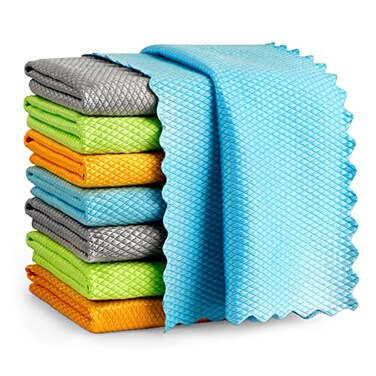 AIDEA Microfiber Glass Cleaning Cloth8PK Magic Cleaning Cloths 12x12