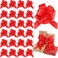 WILLBOND 24 Pcs Red Christmas Pull Bows Bulk for Wrapping Gift Large Bow with Ribbon Assorted Bows Pull String for Christmas Basket Party Present Birthday Wreath Gift Basket