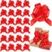 WILLBOND 24 Pcs Red Christmas Pull Bows Bulk for Wrapping Gift Large Bow with Ribbon Assorted Bows Pull String for Christmas Basket Party Present Birthday Wreath Gift Basket