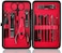 Keiby Citom Professional Stainless Steel Nail Clipper Travel Grooming Kit Nail Tools Manicure Pedicure Set of 15pcs with Luxurious Case BlackRed