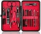 Keiby Citom Professional Stainless Steel Nail Clipper Travel Grooming Kit Nail Tools Manicure Pedicure Set of 15pcs with Luxurious Case BlackRed