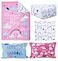 Baby Boom Funhouse Lets Chase Rainbows 4 Piece Toddler Bedding Set Includes Comforter Sheet Set Fitted Top Sheet Reversible Pillowcase for Girls Bed Pink