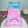 Baby Boom Funhouse Lets Chase Rainbows 4 Piece Toddler Bedding Set Includes Comforter Sheet Set Fitted Top Sheet Reversible Pillowcase for Girls Bed Pink