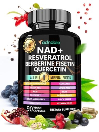 مكمل أديندال الليبوزومي NAD، تركيبة إطالة العمر، بديل لمكمل NMN، 90 قرص، NAD ريسفيراترول متطور