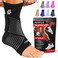 رباط كاحل SS SLEEVE Sleeve Stars للنساء والرجال، رباط للكاحل لعلاج التواء الكاحل، كم ضاغط لتخفيف التهاب اللفافة الأخمصية، دعم سهل التخصيص مع حزام قابل للإزالة، زوج M1012 أسود