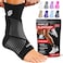 رباط كاحل SS SLEEVE Sleeve Stars للنساء والرجال، رباط للكاحل لعلاج التواء الكاحل، كم ضاغط لتخفيف التهاب اللفافة الأخمصية، دعم سهل التخصيص مع حزام قابل للإزالة، زوج M1012 أسود